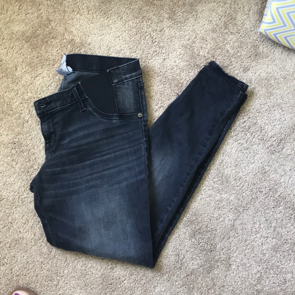 Black skinny maternity jeans